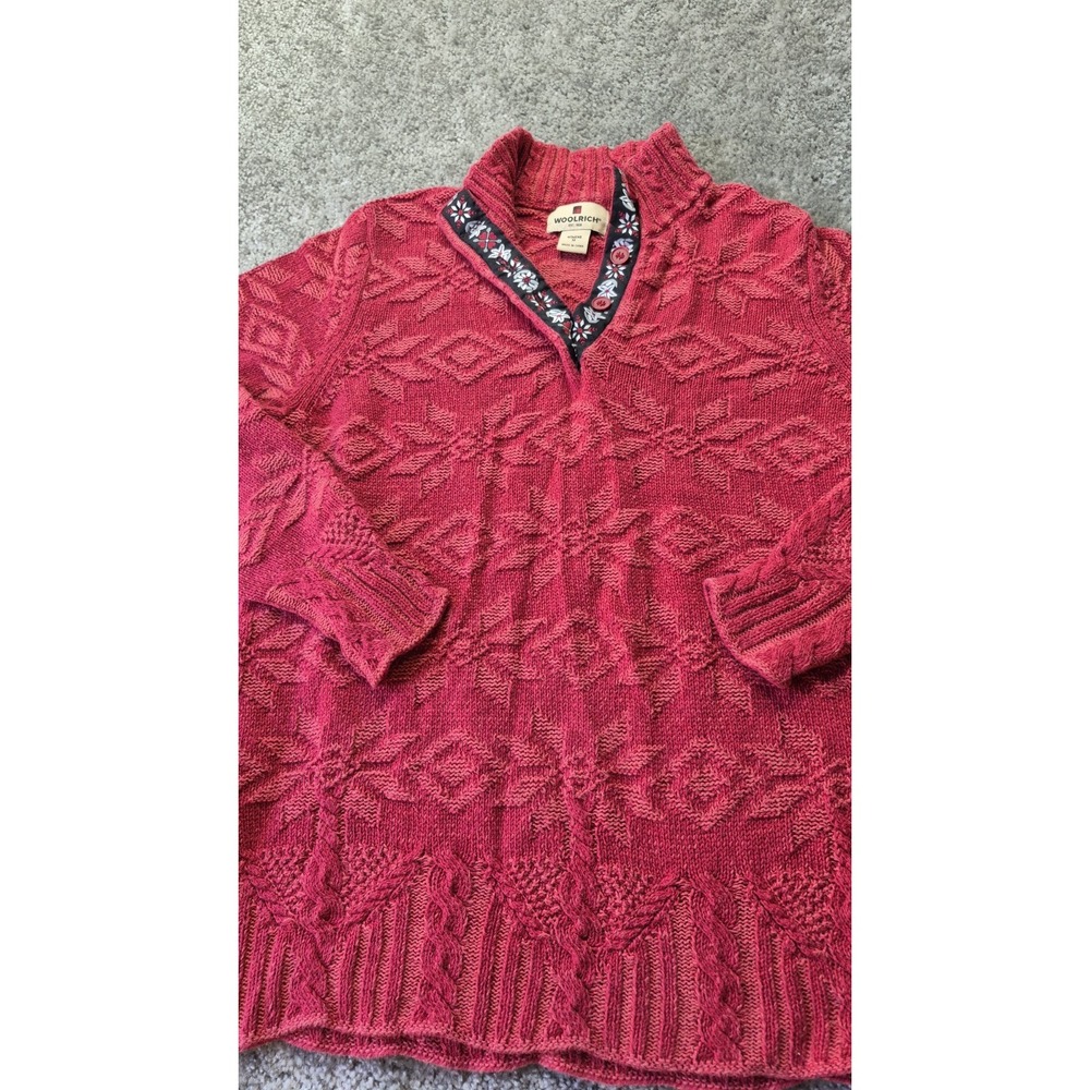 Woolrich Ruby Red Sweater Womens Medium Warm Cozy - Picture 4 of 13
